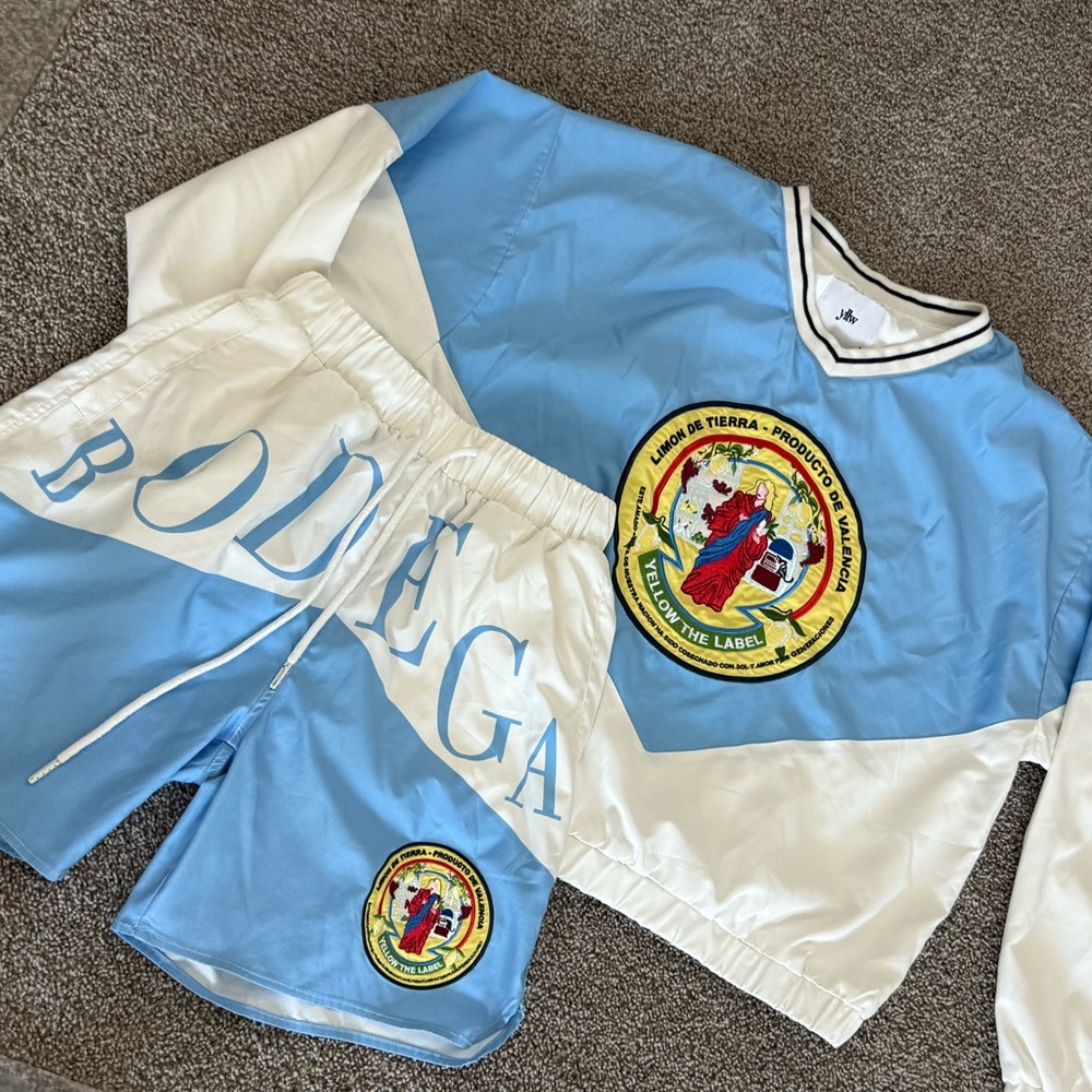 Yellow the label Blue and White Shorts Set women’s small